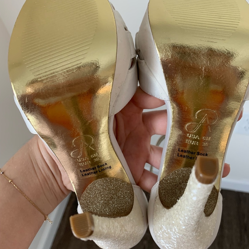 Adrianna papell white wedding heels
